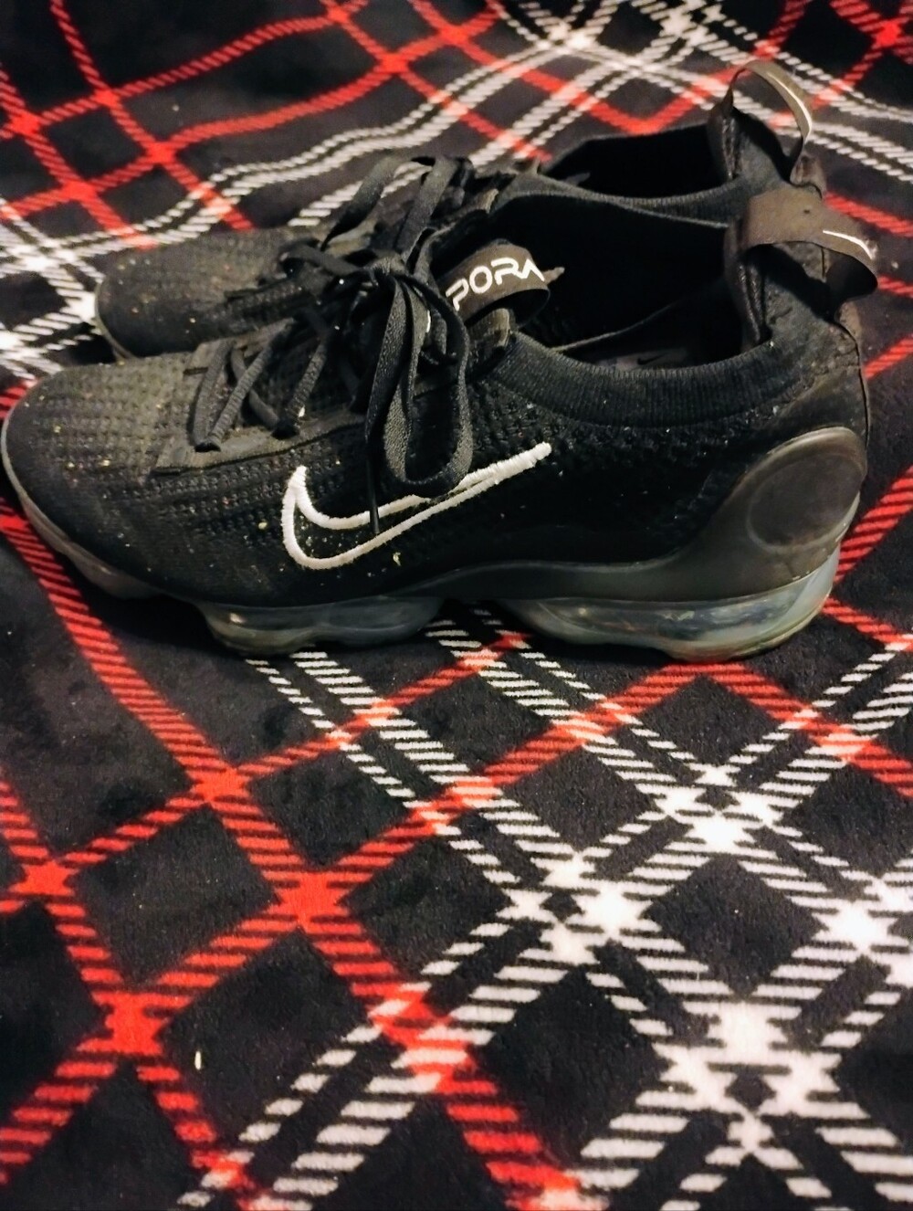 Women's Black And White Nike Air Vapor Max Flyknit 2021 Size 9